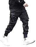 FantasyGears Men's Jogger Pants Goth Y2k Techwear Cargo Pants Baggy Hip Hop Harem Tactical Track Pan