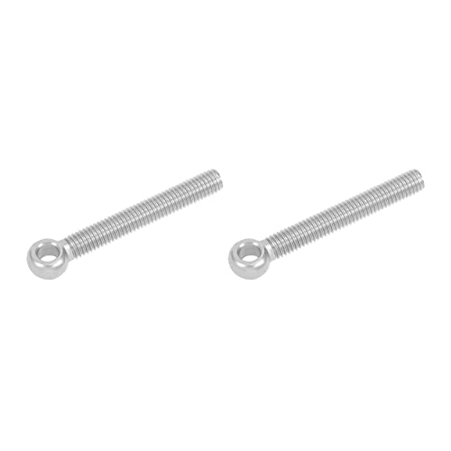 Image of METALLIXITY Shoulder Swing Lifting Bolt (M8x60mm) 2Pcs, 304 Stainless Steel Eye Bolts - for Home Renovation, Pipeline Gate Valves Fasteners, Silver