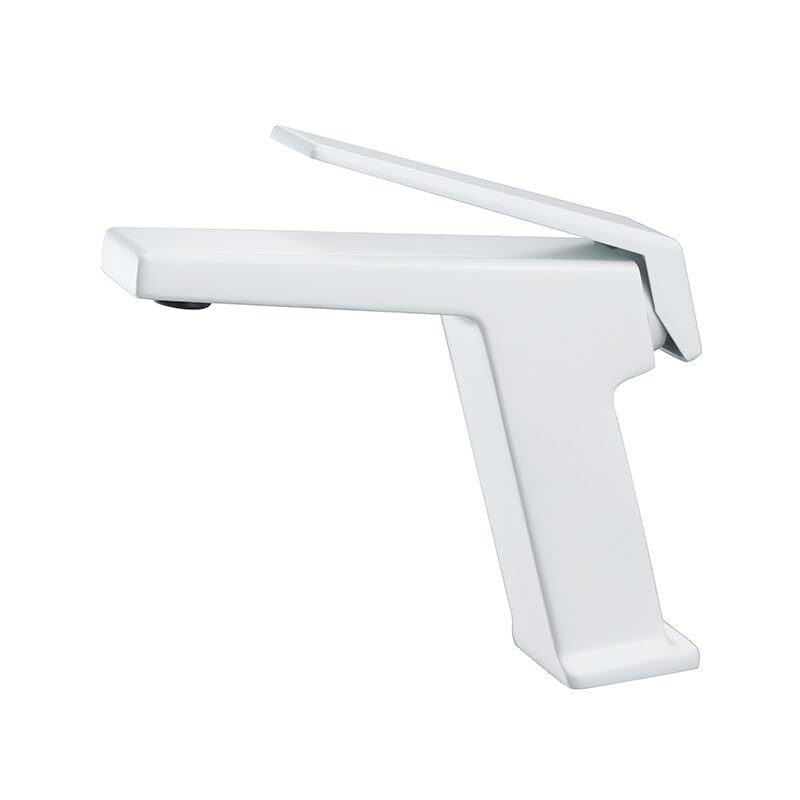 Robinet de salle de bains blanc et or mitigeur lavabo design chic en laiton