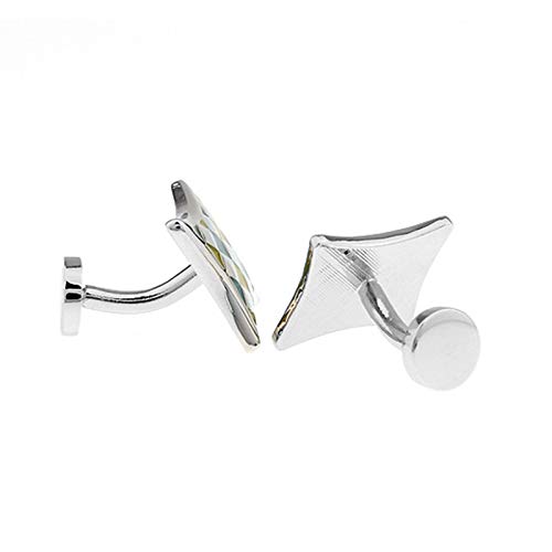 Mancuernillas cuadradas plateadas clásicas para hombre miniatura 2