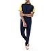 IZOD Men's Cotton Polyester Sueded Jersey Knit Short Sleeve Sleep Lounge T-Shirt, Navy/Yellow, Large