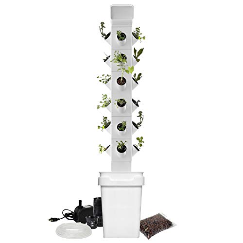 Exo Garden Hydroponic Growing System Vertical Tower - Vegetable Plant Tower Gift For Gardening Lover - Automate Aeroponics Mini Indoor Outdoor Home Grow Herb #TOP5