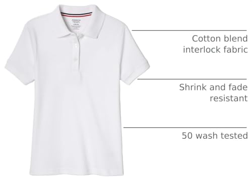 Image of French Toast Girls Short Sleeve Interlock Polo with Picot Collar
