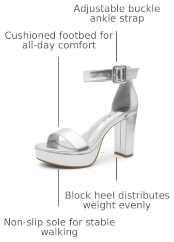 Image of Herstyle Women's Chunky Platform Heels - 4 Inch Block Heeled Sandals, Open Toe Dressy Strappy Heels with Ankle Strap for Wedding, Prom, Party & Graduation