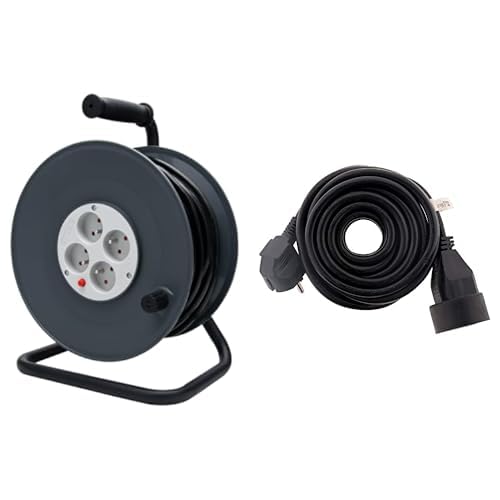 Enrouleur de câble électrique Zenitech rallonge prolongateur 16A pour intérieur extérieur