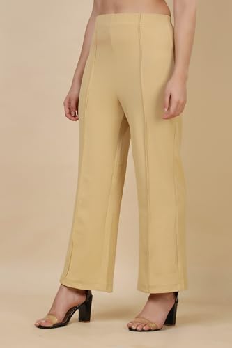 Image of Women's Polycotton Comfort Fit Straight Trousers - Lightweight, Flexible & Skin-Friendly Pants for Work, Travel & Casual Style