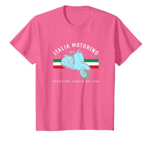 Italia Motorino - Vintage Italian Flag T-Shirt, Youth, Pink Heather, 2T