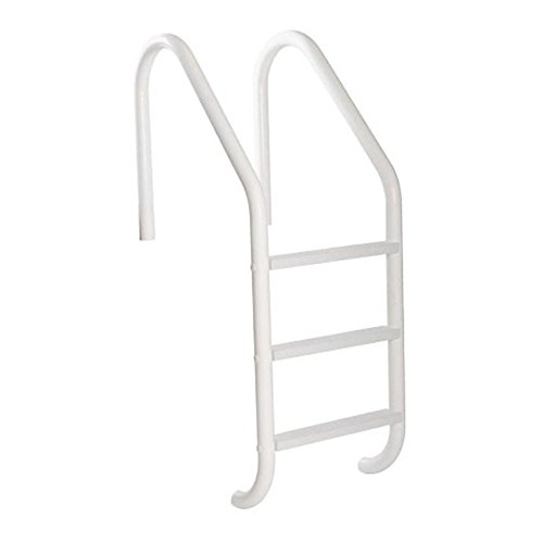 S.R. Smith VLLS-103E-VW SealedSteel 3-Step Pool Ladder with White Plastic Steps, White Escutcheons