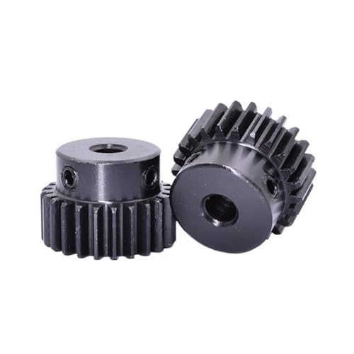 Bevel Gear Pinion Hardware Mechanical 1PCS 1M 15T-38T Spur Gear Pinion Bore 6mm Model 1 Motor Gear with Step OD 14mm-40mm Carbon Steel Blackened(24 Teeth)