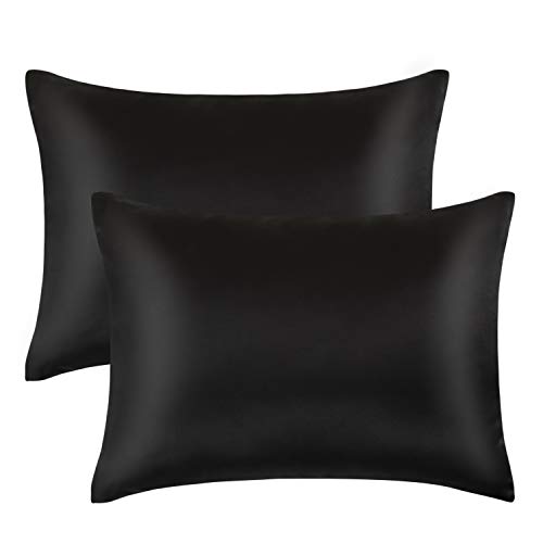 FLXXIE 2 Pack Zippered Satin Toddler Pillowcases, Travel Pillow Covers, Silky Soft