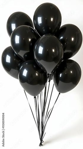 Image of DL Chrome Balloons - 25 Pcs (9 Inch) Black | Shiny Finish Party Balloons for Birthday, Wedding, Anniversary, Baby Shower | Durable Latex, Helium & Air Supported