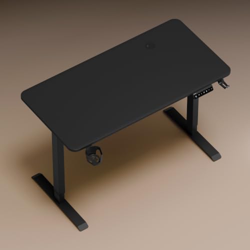 Image of Velocity Electric Height Adjustable Desk for Office Work | 80 Kg Weight Capacity | 5 Year Warranty | Sit-Stand Ergonomic Table | 3 Memory Preset (Matt Black, Table top - 100cm)