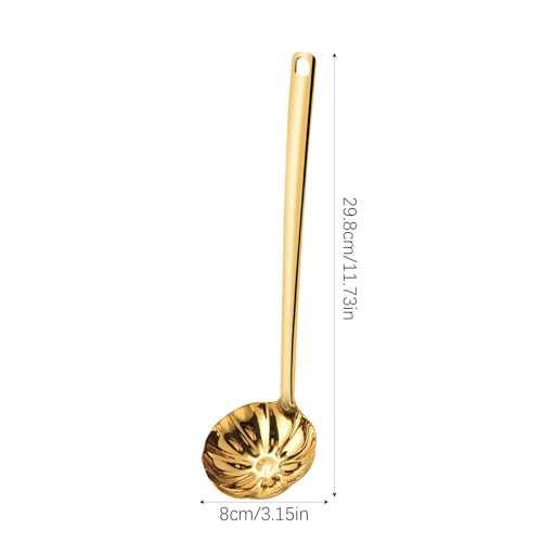 Cuchara de cocina de acero inoxidable y cucharón ergonómico resistente al calor 6