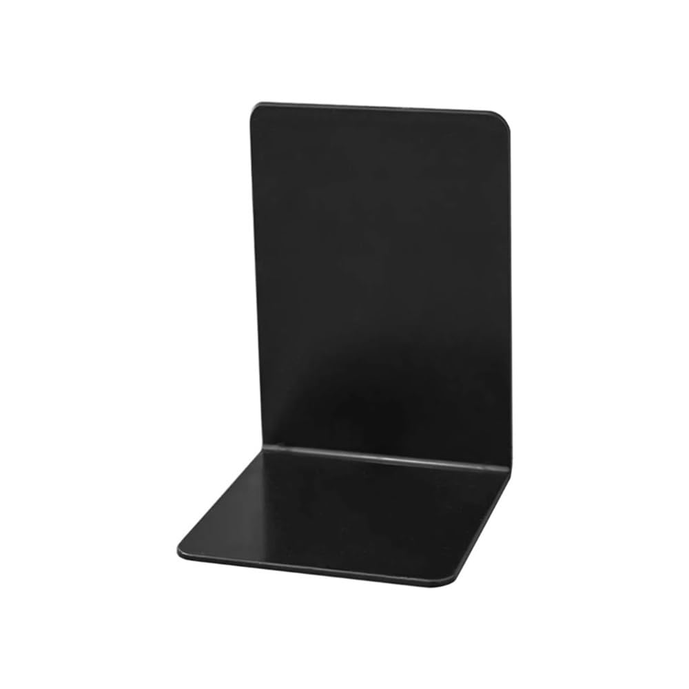 Book Organizer Bookends L-Shaped Book Stoppers Desk Bookshelf Holders Shelf End for Library Bookshelf Accessories(Black)