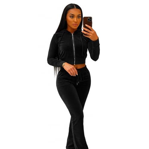 Amazon.com: Womens Velour Hoodie Jogger Tracksuit Two Piece