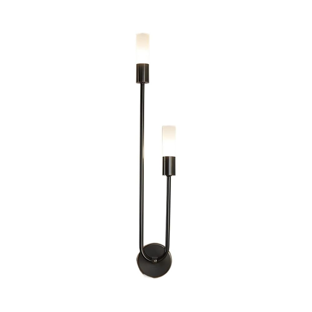 OZBMA Modern Linear Wall Sconce Acrylic Long Tube Light Nordic Iron Lamp for Bedroom Bathroom Living Room Corridor Hallway Staircase(Black,9cm*55cm)