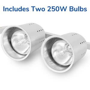 Chef's Supreme Commercial Grade Electric Food Heat Lamp Warmer, Includes 2 Heating Bulbs-250W Each, Free Standing and Portable - Thumbnail 2