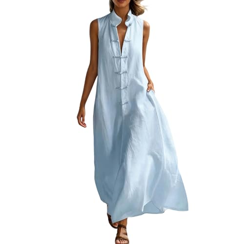 Robe longue décontractée ample boutonnée : finis les complexes avec son col montant chic