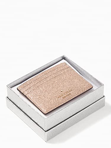 Kate Spade New York Shimmy Glitter Boxed Small Faux Leather Cardholder (Rose Gold) #TOP1