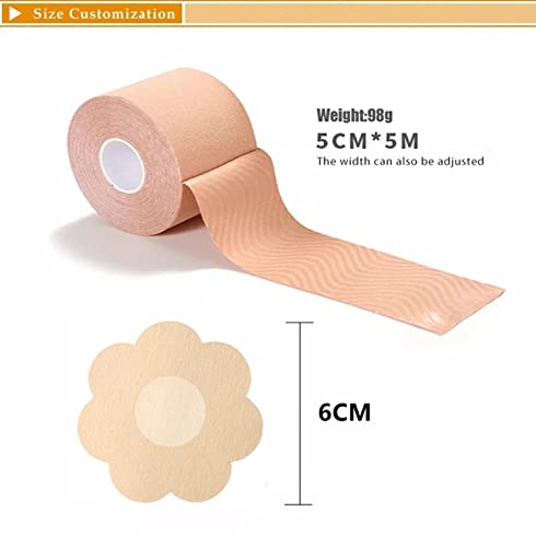 Boob Tape And 10Pcs Backless Nipple Cover Set, Breathable Breast Lift Tape For A Cup To Dd And Plus Size, Athletic Tape & Body Tape Suit For Sporting And Working, 5*5*5Cm #TOP1