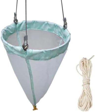Plankton Net - 64μm Fine Mesh, 125 Mesh Filter for Phytoplankton & Protozoa Collection, 23.62" Height, 8.27" Diameter, Perfect for Aquatic Research & Field Studies