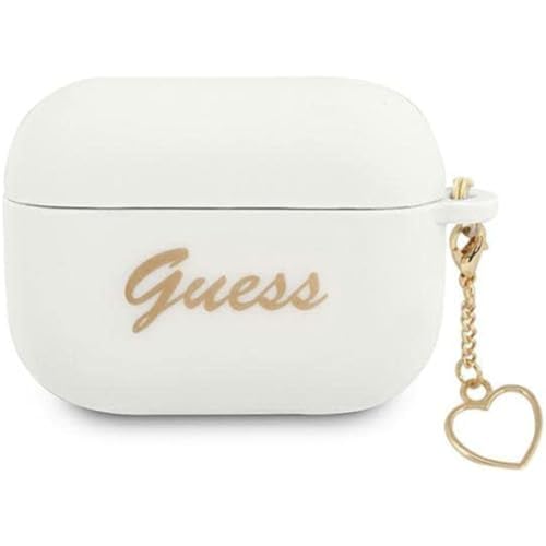 Guess GUAPLSCHSH FEA3SILRE Coque de Protection en Silicone pour AirPods Pro Blanc Rouge