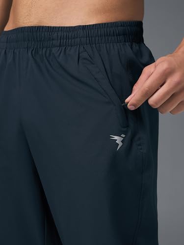Image of TECHNOSPORT Men Mid Rise Regular Fit Solid Stretchable Joggers, Techno Dry for Regular Use and Sports
