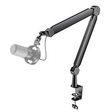 [Sturdy Mic Boom Arm] Built with durability in mind, this mic stand is made from heavy-duty metal, which can withstand weight capacity of within 2kg. Reduce slight vibration of the microphone, and obtain clearer recording sound quality. [Fully Adjust...