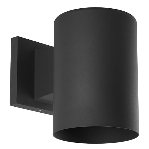 Image of Cylinder Collection 5 inch Modern Outdoor Wall Lantern Light Black