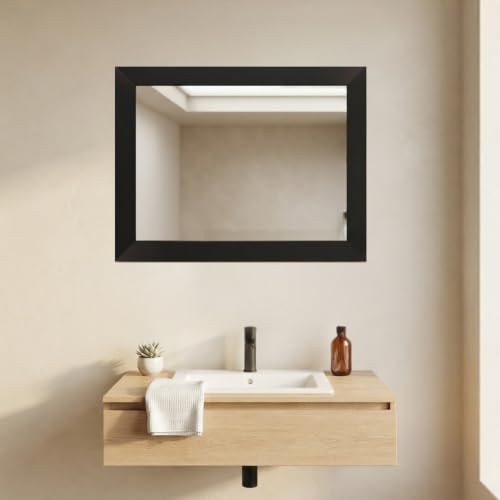 Image of Creative Arts n Frames Wall Decor Hand Crafted Wooden HD Wall Mirror Panel for Living Room Bedroom Lobby Modern Wall Decor Home Decor Items (Classic Black 10X14 inch Framed HD Mirror)