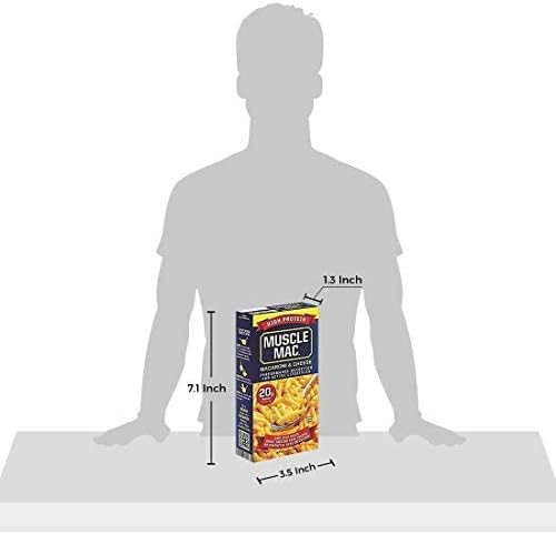 Miniatura 3 de Muscle Mac Pasta de macarrones y queso para todas las edades, 0.71 onzas de alto contenido de proteínas por porción, queso real, sin OMG, paquete de