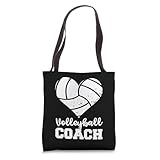 Volleyball Coach Ball Heart Funny Volleyball Tote Bag