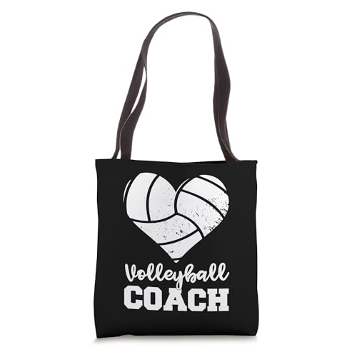 Volleyball Coach Ball Heart Funny Volleyball Tote Bag