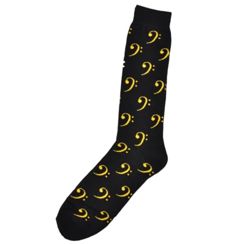 Men's Music Clef Socks Assorted Colors, Size 10-13, Mid-Calf Length, Cotton Blend Material