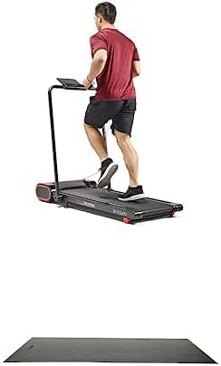 Sunny Health & Fitness Treadpad™ Nimble Compact Dual Mode Walking/Running Treadmill with Convenient Remote Control SF-T722072 + Home Gym Foam Floor Protector Mat