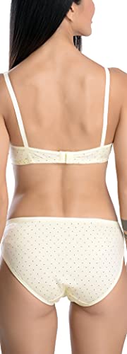 Image of FIMS - Fashion is my style Cotton Bra Panty Set for Women, Non-Padded, Non-Wired, Seamed, Polka Dot, Lingerie Set, Multi-Color, Cup-B, See Main Image to Know How Many Sets You Will Get