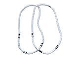  lordies 2er Set Kette Muschelkette mit Drehverschluss Beach Boy Surf Surfer Beach Strand Meer Weiss - Schwarz und Weiss - Beige - Schwarz