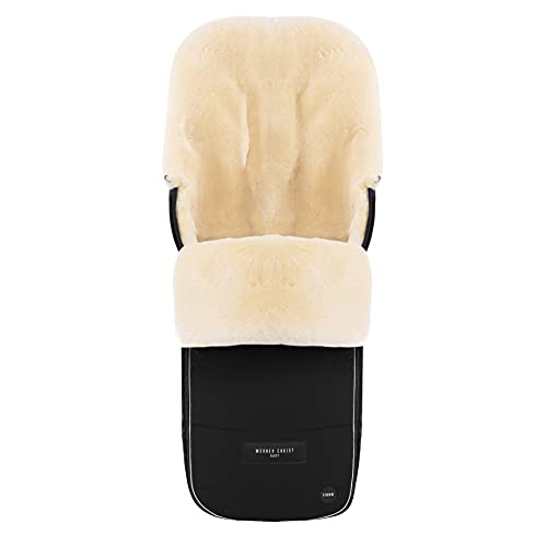 Image of Werner Christ Baby Sheepskin footmuff FLIMS Luxe - Full Medical Sheepskin footmuff for Buggy (from 6 to 36 mo.), Medical Fur, Universal with Long Slits