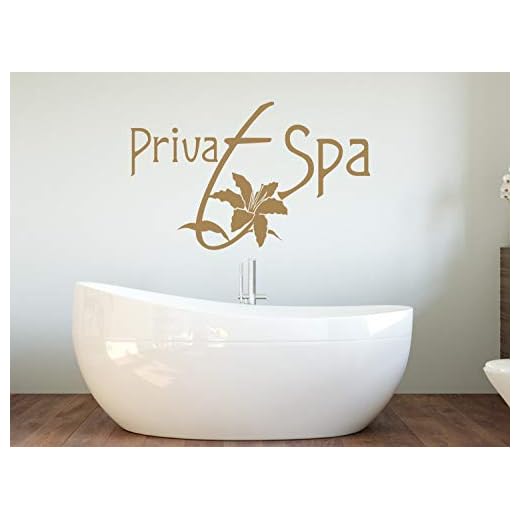 GRAZDesign badrumsdekoration lilja, självhäftande folie maritim dörrdekal kosmetika område, väggtatuering privat spa / 92 x 57 cm/071 grå