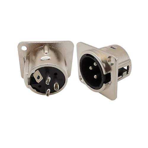 Conector XLR de 3 pines metálico para reparar paneles de micrófono y chasis de audio 3
