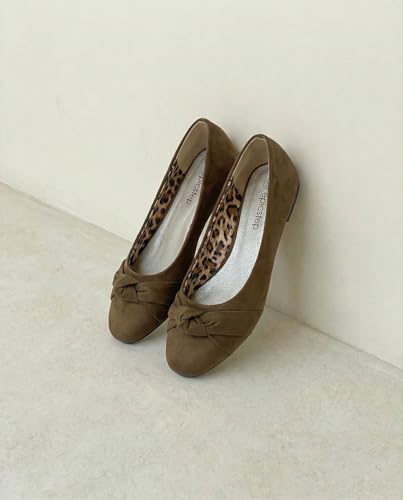 Image of Epic Step Ballet Flats for Women, Comfortable Slip on Faux Suede Round Toe, Ballerina Dressy Flat Shoes