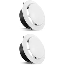 6 Inch Soffit Vent, Adjustable Air Vent Cover, ABS Round Ceiling Vent Covers for Living Room, Attic, Bathroom, Kitchen, Ventilation Use, White - Opening Size 5.66", 2 Pack