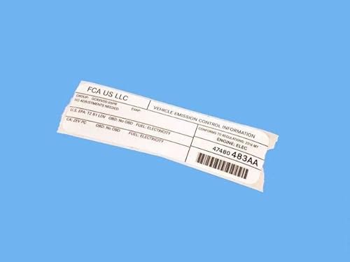 Mopar 47480483AA LABEL VEHICLE EMISSION CONTROL IN