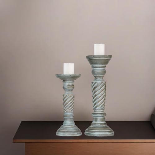 Traditional Antique Dusk Eco-Friendly Handmade Mango Wood Set of Two 9