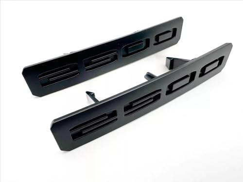 Image of 2Pc Front Bumper Fascia Side 2500 Emblems 3D Nameplates Badge Replacement for 2024+ Sierra 2500HD 86578370 86578372 (Matte Black)