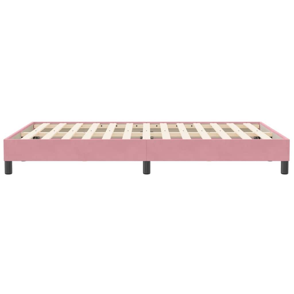 Velluto Morbido con Base a Doghe Letto Matrimoniale Rosa 120x210 cm