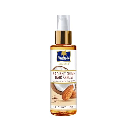 Image of Parachute Advansed Radiant Shine Hair Serum | Coconut & Almond | 48Hr Frizz Control | 4X Shiny Hair | 45ml