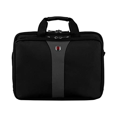 WENGER Legacy Laptop-Tasche, Notebook, Aktentasche, Organizer, Damen Herren, Büro Business-Reisen Uni, Schwarz/Grau