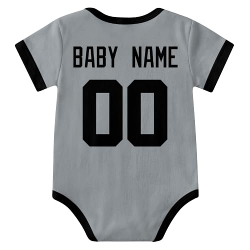 Image of KREDE Baby Clothes Custom Short Sleeves for Baby Boy Gifts | Custom Bodysuit with Number Name Gifts for Baby