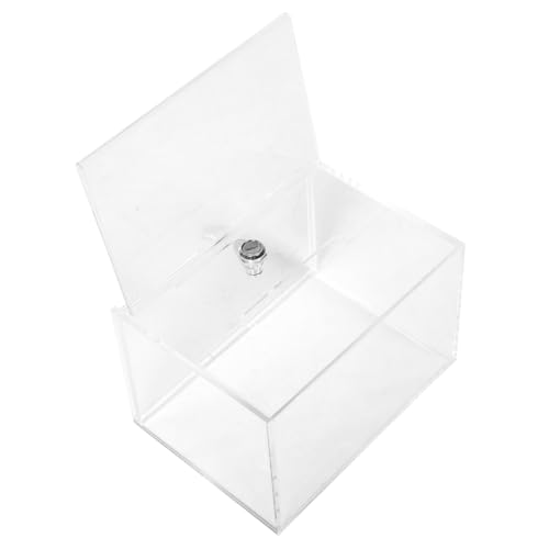 Angoily Urna Acrílica Transparente con Cerradura Buzón de Pared para Votos Donaciones y Caja de Acrílico con Llave Capacidad Grande para Oficina y Organizaciones